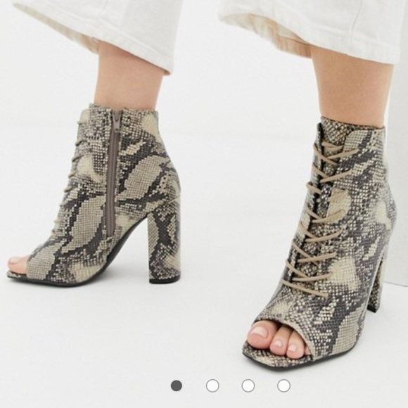 ASOS Shoes - ASOS NEW LOOK SNAKESKIN LACE UP BOOTIE